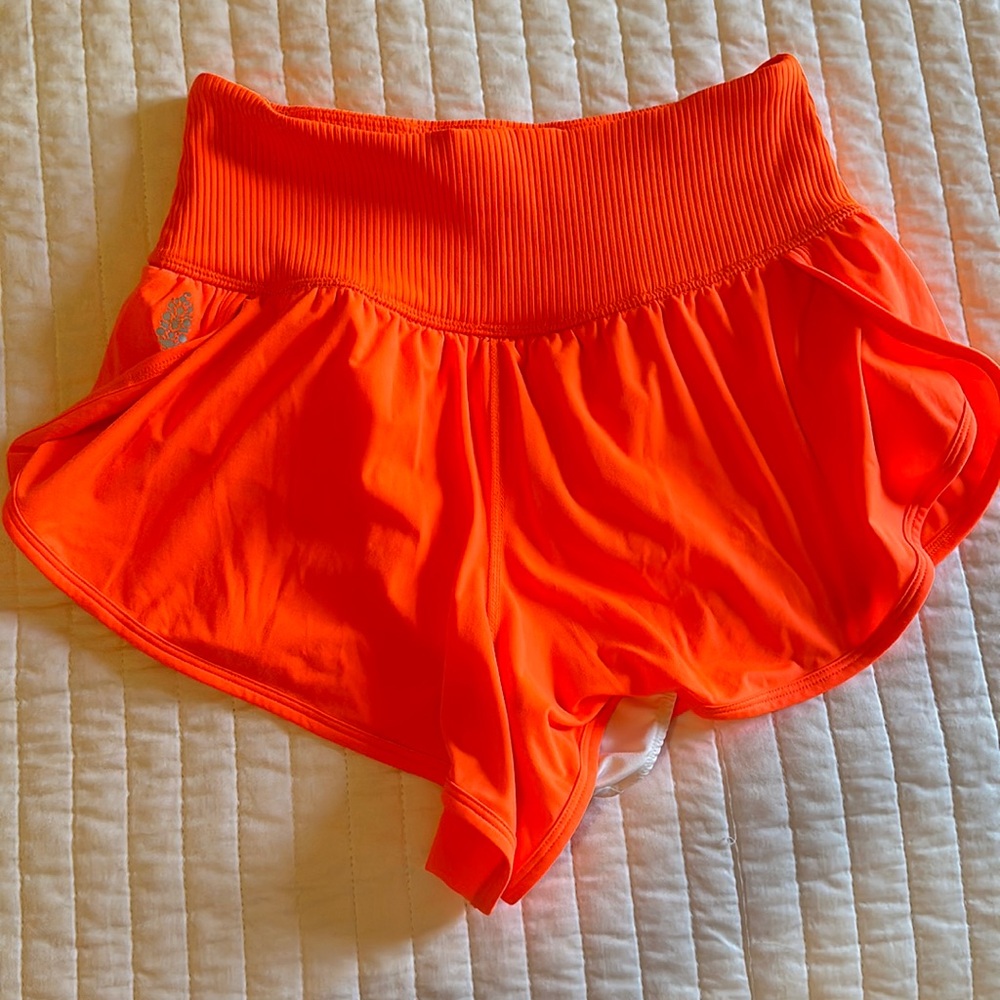 Bright orange free people movement shorts